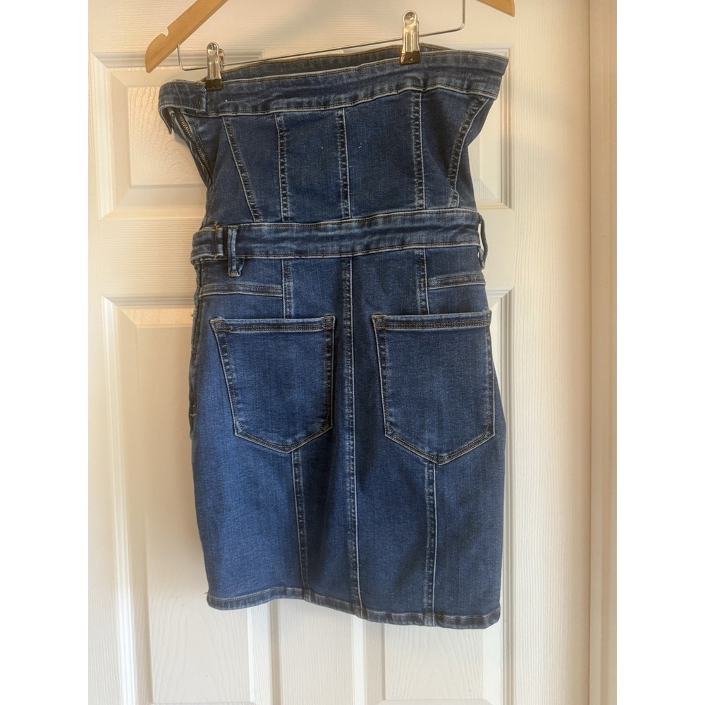 Good American Denim Tube Mini Dress Womens Medium Indigo Strapless GDTDSP478 - Picture 4 of 11